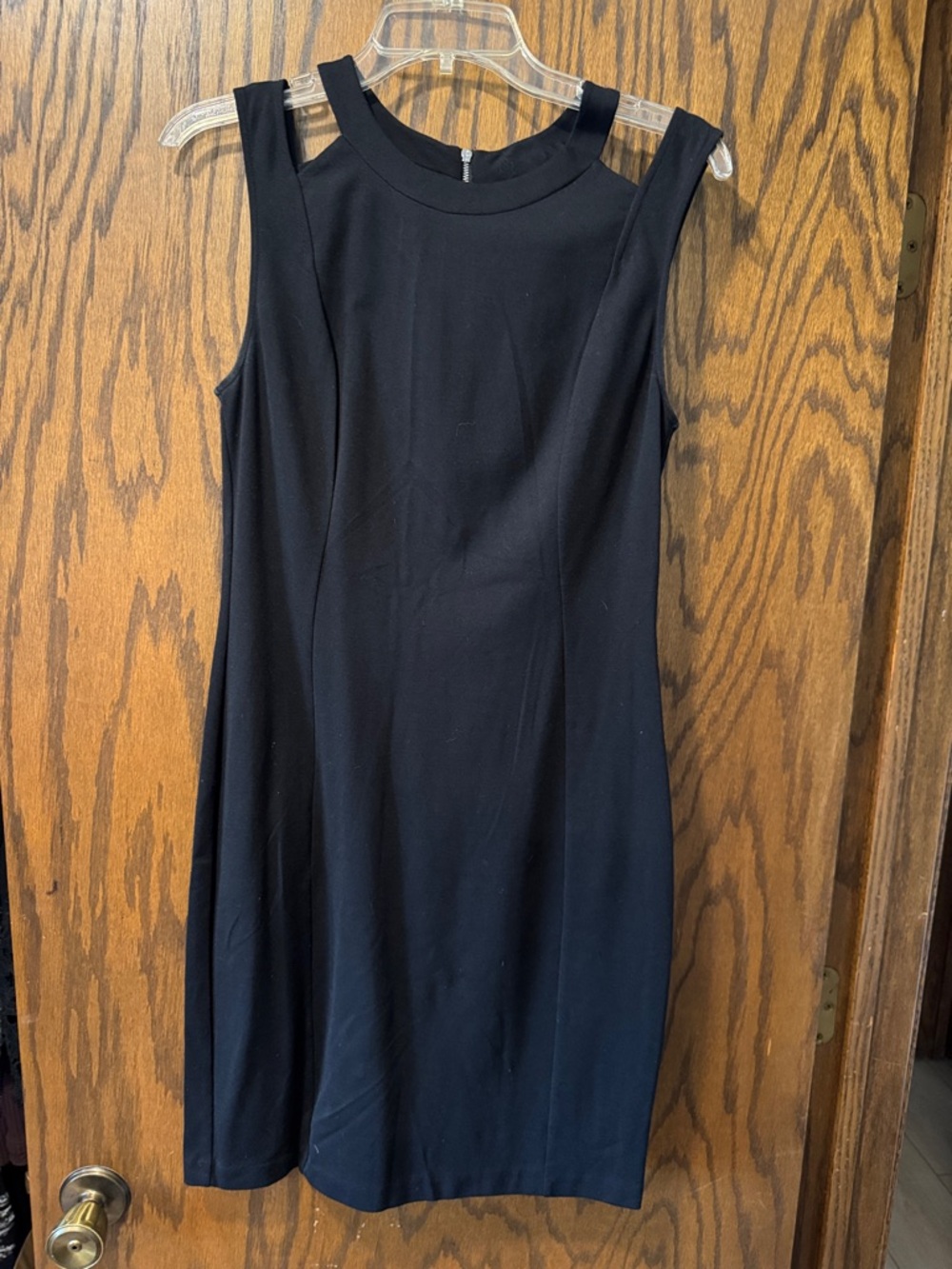 Kenneth Cole New York Black Sleeveless  Sheath Dress with Round Neck